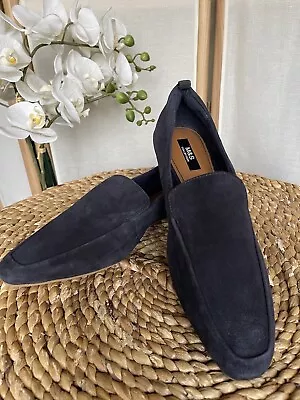 Marks & Spencer Navy Suede Slip On Shoes Loafers UK 8 • £20