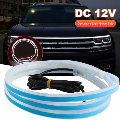 Universal White Flexible Car Hood Day Running LED Light Strip Accessories 2024 • $9.49