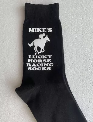 Personalised Lucky Horse Racing Mens Socks Fathers Day  Gift Choose Your Name • £6.15