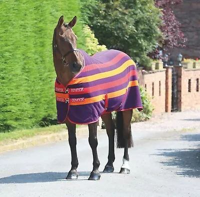£37.50 • Buy Shires Tempest Newmarket Fleece Horse/Pony Cooler Rug - Purple Stripe (9327)