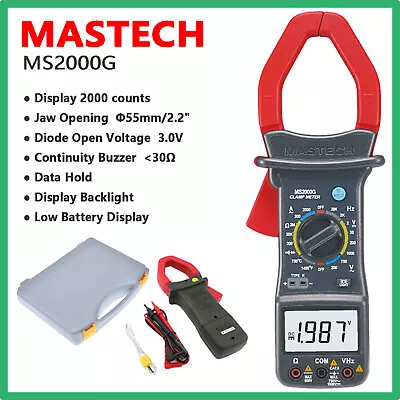 MASTECH MS2000G Digital Clamp Meters AC Current Clamp-on Multimeter ✦Kd • $79.59