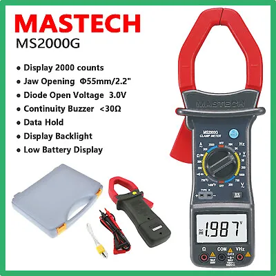 MASTECH MS2000G Digital Clamp Meters AC Current Clamp-on Multimeter • $92.44