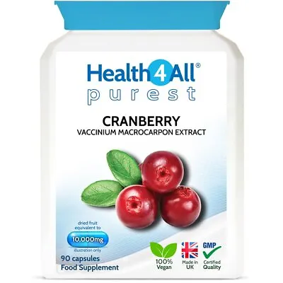 Purest Cranberry 10000mg Capsules | STRONG High Absorbable Vegan CAPSULES • £8.99