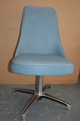 Vintage MCM Chromecraft 68 69 Decorables Atomic Swivel Dining Chair Blue Vinyl • $100