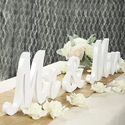 White Sign Mr And Mrs Sign Wood Letter Wedding Signs For Table Photo Props Decor • $14.55