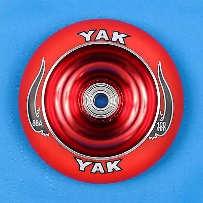 YAK Scooter Wheel 100mm Red W/ Bearings - Razor Lucky District Phoenix • $5.99