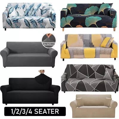$13.99 • Buy Sofa Covers 1/2/3/4 Seater High Stretch Lounge Slipcover Protector Couch Cover