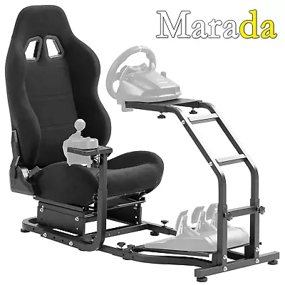Marada G29 Racing Simulator Cockpit Wheel Stand With Seat Fit Logitech G920 G923 • $274.99