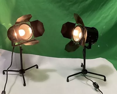 VTG- 2- STAGE SPOTLIGHT Barn Door Tripod Lamp Mini Flood Light Decor | 12  Tall • $105