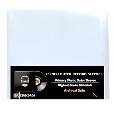 20 7  Inch Single Vinyl Plastic Record Sleeves 450 Gauge Polythene Outer Covers • £5.50