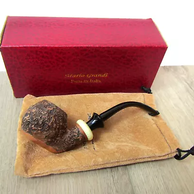 New Mario Grandi Pipe Made In Italy Standing Wooden W/ Case Handmade • $119