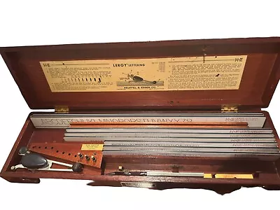 Vintage Keuffel & Esser K&E Leroy Lettering Set Drafting Tool W/Wood Case Box • $99.99