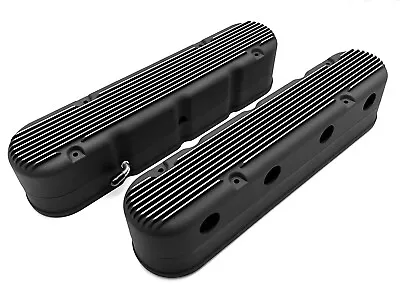 GM LS Valve Covers Aluminum Hidden Coils Vintage Finned Top 2 Piece Design Black • $169.97