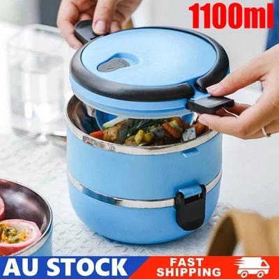 $15.90 • Buy 1100ml Lunch Box Thermos Food Flask Stainless Steel Insulated Food Jar Container