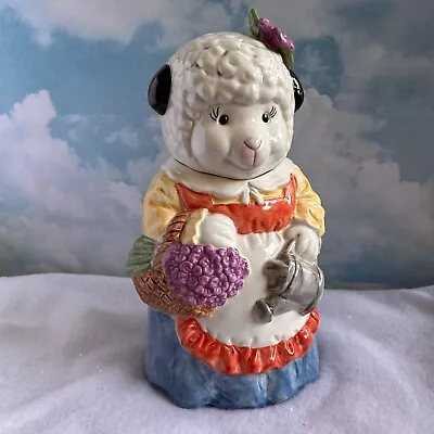 Vintage Treasure Craft Lila Lamb Sheep Ewe Gardener Cookie Jar • $34.99