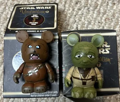 Disney Vinylmation 3  Star Wars Empire Strikes Back 2010 CHEWBACCA AND YODA • $14.99