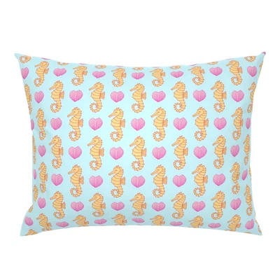 $43.35 • Buy Seahorse Love Ocean Seaside Shells Horses Horse Pony Pillow Sham By Spoonflower