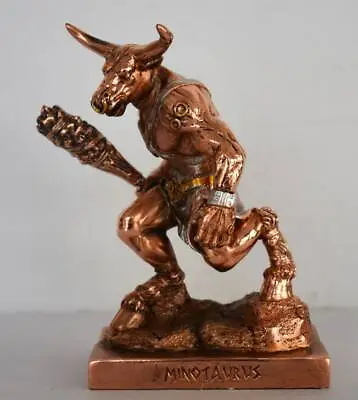 Minotaur - Half-Man Half-Bull - Labyrinth Theseus - Copper Plated Alabaster  • $99.90