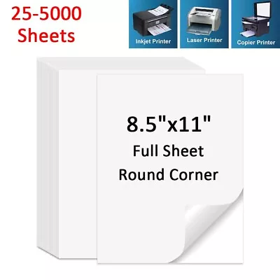 8.5  X 11  Full Sheet Shipping Labels Self Adhesive Laser Inkjet Printable Paper • $9.54