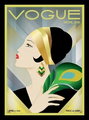 Art Deco Vogue Magazine Cover Art From 1929 - BIG MAGNET 3.5 X 5 Inches • $5.98