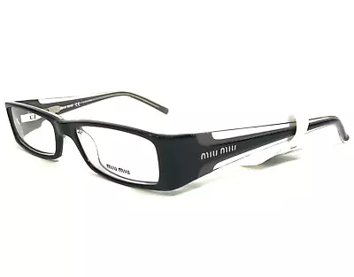 Miu Miu Eyeglasses Frames MU01DV 5BM-1O1 Black Gray Clear Rectangular 50-16-130 • $129.99