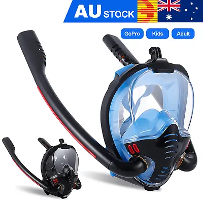 Kids Full Face Snorkel Snorkeling Goggles Diving Mask Snorkel 180° Anti Fog Swim • $14.99