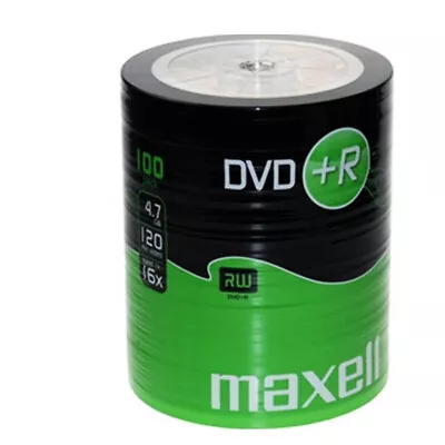 MAXELL DVD+R Blank Recordable Digital Disc DVDR 4.7GB 16x SPEED 120mins 100 Pack • £22.99