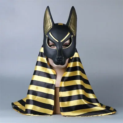 £17.99 • Buy New Egyptian Anubis Mask Hood Cosplay Anubis Wolf Halloween Masquerade Mask Prop