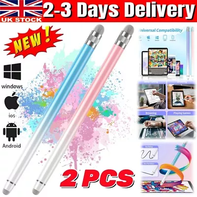2X Universal Capacitive Touch Screen Stylus Drawing Pens For IPad Tablet IPhone • £8.89