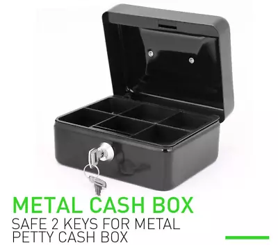 Lock Steel Cash Safe Security Box With Money Tray Multiple Compartment 2024 New • $21.99