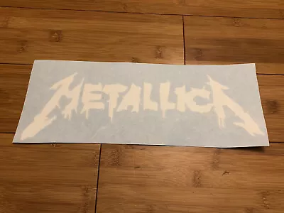 Metallica Logo 12” Dripping Logo White Vinyl Gloss Decal Sticker Truck Car Band • $10.99