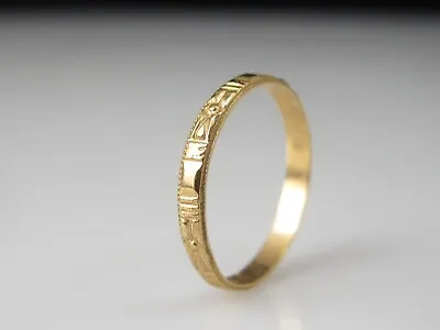 Baby Ring Child Band 10K Yellow Gold Size 1 Mil Grain Estate Vintage Antique • $75