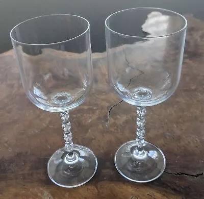 Mikasa Venetian Pearls Stem Goblets Wine Glasses 8  Set Of 2 • $14.90