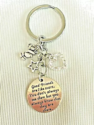 Good Friends Are Like Stars Keyring Bag Charm Birthday Gift Best Friend Gift • £3.67