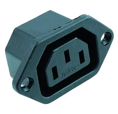 C13 IEC Chassis Panel Mount Outlet Socket Connector • £2.69