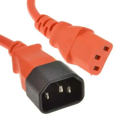 IEC C13 To C14 1m Orange 25pcs Power Extension Cable Male To Female Kettle Lead • £20