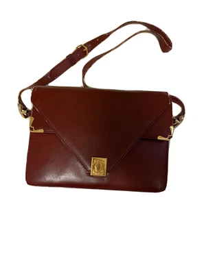 $47.03 • Buy Cartier Must Leather Shoulder Bag Bordeaux