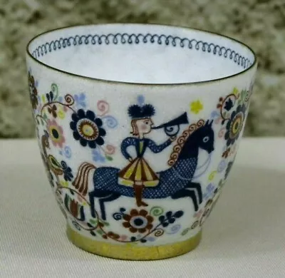 Eva Scherer Wein Austria Colorful Peacocks Folk Art Design Enameled Cup • $20