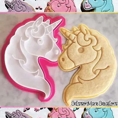 Unicorn Cookie Cutter Emoji Biscuit Baking Party Supplies Stamp Fondant Tool • $9