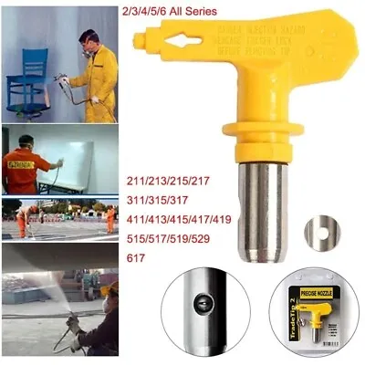 2/3/4/5/6 Series Yellow/Blue Airless Spray Gun Tip Nozzle For Wagner Paint Spray • £4.67
