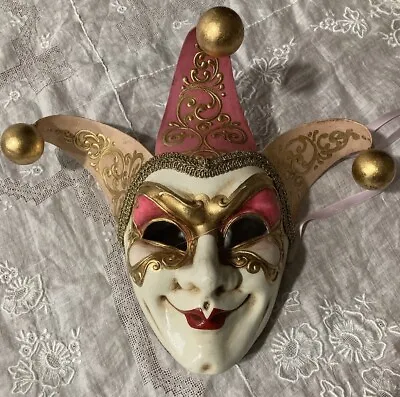 Vintage Venetian Carnival Face Mask .Made In Italy.Venezia. • $90