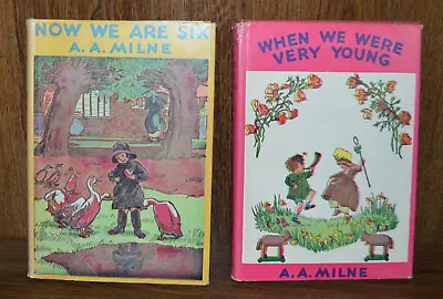 $18 • Buy Now We Are Six + When We Were Very Young  A.A. Milne HB DJ 1950