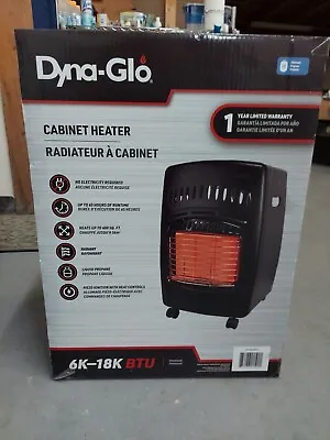 $110 • Buy Dyna-Glo Portable Heater 18K BTU Propane Cabinet Gas RA18LPDG W Casters Black