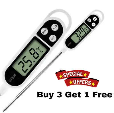£3.45 • Buy Digital Food Thermometer Probe Cooking Meat Kitchen Temperature BBQ Turkey Milk