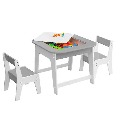 Kids Art Table & Chairs Set Toddler Activity Wooden Play Table Set With Storage • £59.95