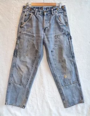VINTAGE Big Bill Jeans Mens 33x31 Distressed 90s Destroyed Denim Work Pants A4 • $45