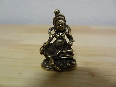 Antique Mongolian Tibetan Buddhist Cast Brass Small Statue Of A Jambhala • $329.99