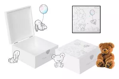 Keepsake Box Baby Treasure Chest Newborn  Gender Neutral  Gift Memory Trunk • £12.99