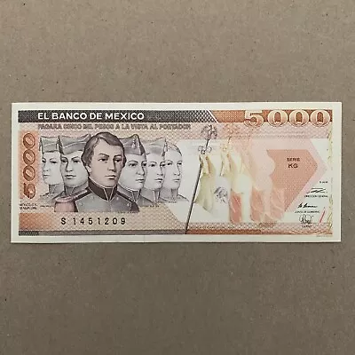 1989 Mexico Paper Money 5000 Pesos Cadets Heroes Mexican Currency Banknote • $39.95