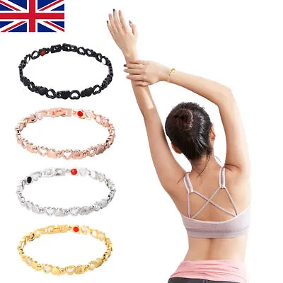Women Magnetic Bracelet Arthritis Pain Relief Weight Loss Therapy Jewelry UK New • £3.28
